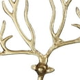 thumbnail image 2 of Metal Standing Reindeer Accent Decor with Big Antlers, Large, Gold, Saltoro Sherpi, 2 of 5
