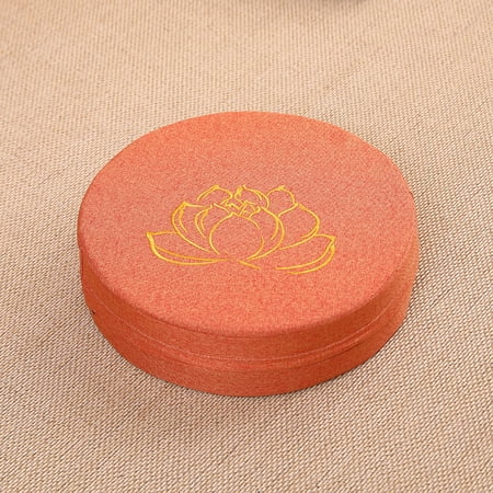 Mictong circular floor cushion, size 15.75 * 15.75 * 3.94 inches, soft floor cushion, meditation cushion for sitting on the floor, suitable for home use, with lotus pattern, 1 piece, orange