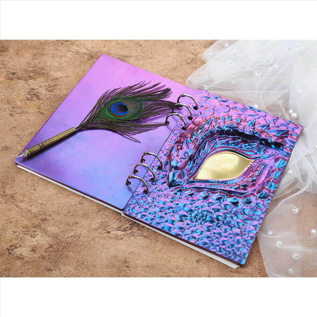 4Pcs DIY Book Cover Crystal Epoxy Resin Mold Dragon Eye Notebook Case Mirror Silicone Mold