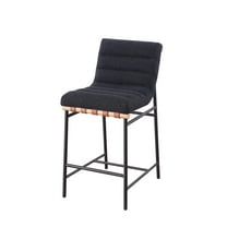 Newboti Furniture Lahni 17.75" Black Boucle Fabric Counter Height Chair 20503