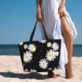 thumbnail image 6 of Kdxio Daisies Flowers for Beach Bag for Women Large Beach Tote Bag Waterproof Sandproof Swim Bag with Zipper Pockets Beach Vacation Travel, 6 of 7