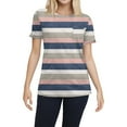thumbnail image 3 of NAMTYQX Summer Shirts for Women Short Sleeve Crew Neck Trending Stretchy Tops for Women Trendy Summer Light Blue Size L, 3 of 5