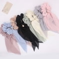 thumbnail image 4 of Elegantes Corbatas para el Cabello para Mujeres y niñas, 8 Piezas de Gomas con Lazo de Doble Capa para el Cabello, Lindas Gomas para el Cabello con Orejas de Conejito con Colores Surtidos, 4 of 5
