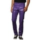 thumbnail image 4 of Pantalones de hombre INSPIRE CHIC de cuero PU con botón, estilo casual, 36 púrpura, 4 of 5