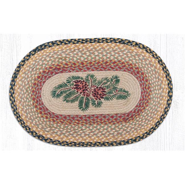 Earth Rugs OP57 Pinecone Red Berry Oval Patch 20" x 30"