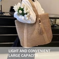 thumbnail image 6 of AOUNQ Straw Handbags for Women Woven Summer Purses Beach Tote Bag with Zipper Carry on Bags for Vacation Travel, 6 of 7