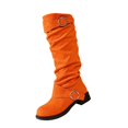 thumbnail image 2 of Willtoo Womens Metal Buckle Slouch Knee High Boots Low Block Heel Tall Boots Casual Western Long Booties for Daily Wear, 2 of 6