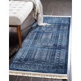 thumbnail image 2 of Unique Loom District Rustic Border Area Rug 2' 2 x 6' Runner Blue/Navy Blue, 2 of 4
