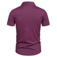 thumbnail image 4 of pstuiky camisetas para hombre, Camisa informal de negocios de color liso con solapa y botones de manga corta para hombre camisas casuales para hombre xxl, 4 of 6