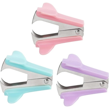 

YZhouD 3 PCS Staple Remover Staple Puller Removal Tool for School Office Home 3 Pack (Pink Blue Purple)