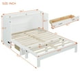 thumbnail image 3 of Full Size Murphy Bed, Wooden Queen Murphy Cabinet Bed Frame with Large Storage Drawers, USB Charging Station, Space Saving Wallbed for Bedroom (White), 3 of 8