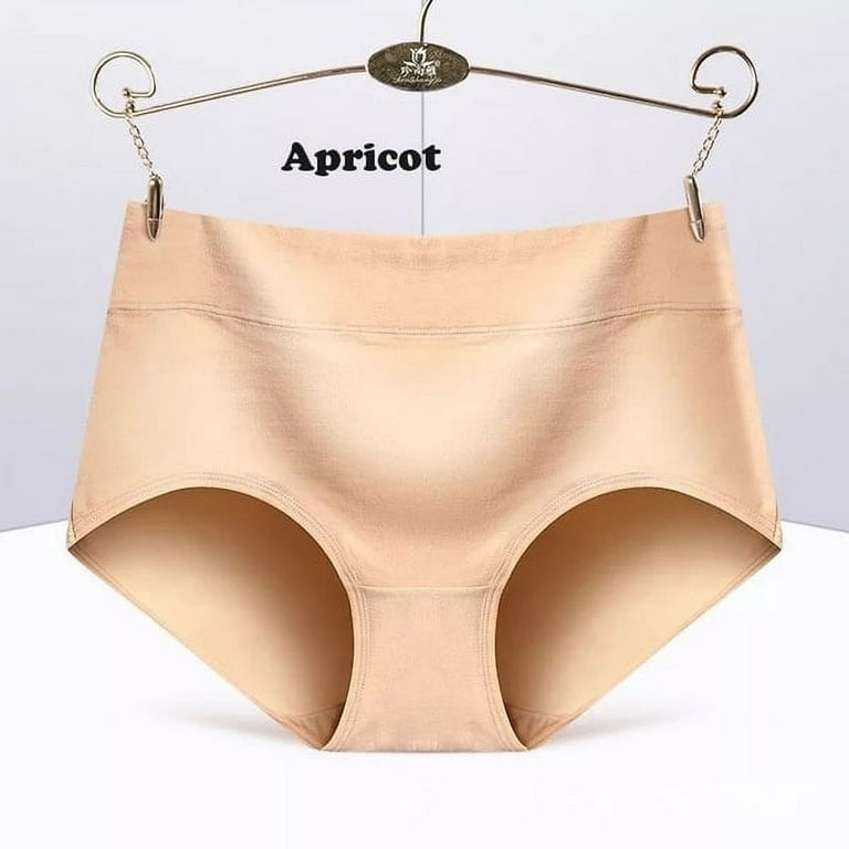 5pcs one pack Women's High Waist Cotton Panties Briefs Soft Breathable  Comfy Underwear Plus Size M-XL