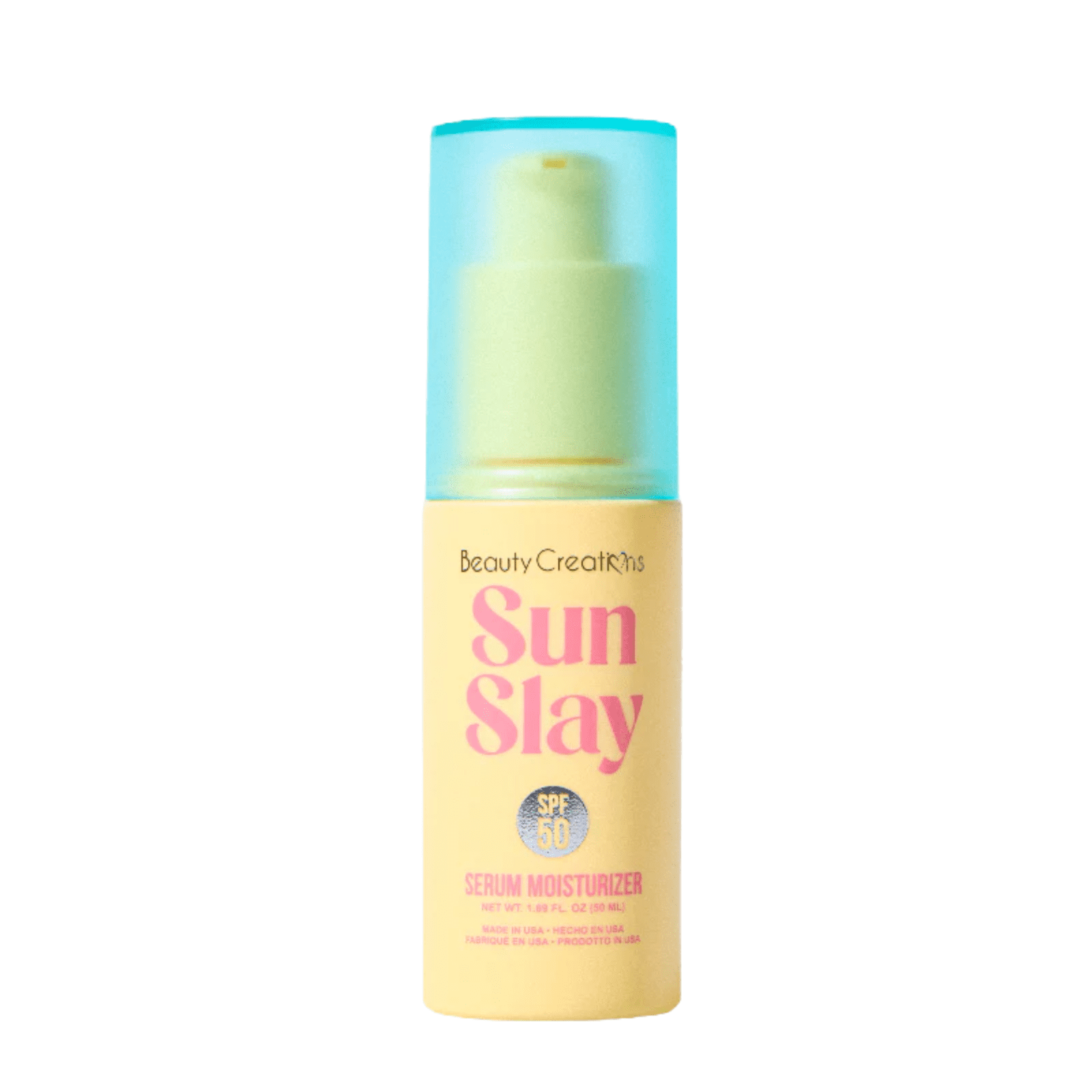 Beauty Creations - Sun Slay Serum Moisturizer SPF 50, Rose Hip Oil, Hyaluronic Acid and Niacinamide, Water-Resistant, 1.69 fl oz (50 ml)