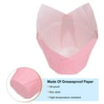 thumbnail image 4 of Uxcell 50Pcs Cupcake Liners Greaseproof Baking Cups Paper Cupcake Wrappers Holders, Pink, 4 of 6