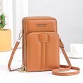 thumbnail image 2 of EnJoCho Fashion Women Artificial Leather Solid Color Zipper Phone Bag Shoulder Bag Messenger Bag Trendy Matching Bags for Male Female for Travel Casual Use Clearance, 2 of 4