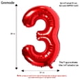 thumbnail image 3 of MesaSe Ballons Rouges 1 Ballons de 40 Pouces en Feuille pour Fête d'Anniversaire Décorations Fournitures Ballons Numériques en Hélium Mylar (Numéro Rouge 1), 3 of 5