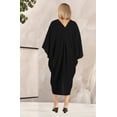 thumbnail image 4 of HAPPY BAY Women's Viscose Summer Button Closure Beachwear Duster Cardigan Beach Kimono 3X-4X Black, Solid, 4 of 5