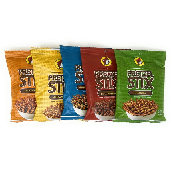 Bucee's Pretzel Stix Variety Pack 4.5oz 5 bags 5 flavors (Garlic
