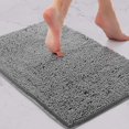 thumbnail image 1 of Bath Mat by LuxUrux, Extra-Soft Plush Non-Slip Bathroom Rug, Luxury Chenille Microfiber Material, Super Absorbent Shaggy Bath Rug. Machine Wash & Dry (15 x 23, Light Grey), 1 of 8