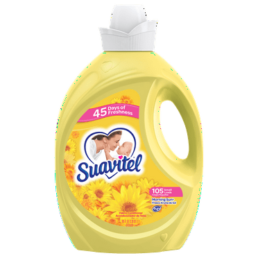 Suavitel Liquid Fabric Softener and Conditioner, Morning Sun, 105 oz, 105 Small Loads
