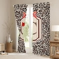 thumbnail image 3 of Castle Fairy Leopard Print Letter C Black Out Curtains for Adults,Red Bow Design Curtains Pack of 2 (42x63 Each), 3 of 6