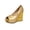 Gold Shoes for Women, variant on Women's Sandal Wedge Heel Sole Versatile Breathable Material For Warm Weather Versatile Matching With Various Black 40