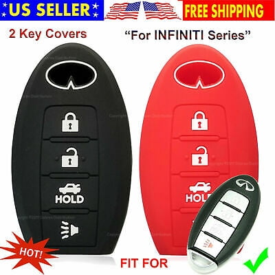 Dobrev 4 Button Silicone Case Cover Keyless Entry Fob Remote Protector Holder Skin Accessories for Infiniti Q50 Q60 Q70 QX50 QX56 QX60 QX80 Key