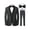 grey, variant on 4pcs Men Suit Blazer Jacket Vest Pants Bow Shawl Collar Flap Pockets for Wedding Cocktail Prom Groomsmen Clothing Classic Stylish Elegant Formal Attire