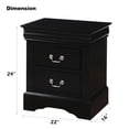 thumbnail image 2 of Tcbosik Minimalist Nightstand with 2 Drawers, Pre-Assembled Black Wood End Table with Smooth Gliding Drawers & Nickel Handles, 22"W x 16"D x 24"H, 2 of 10