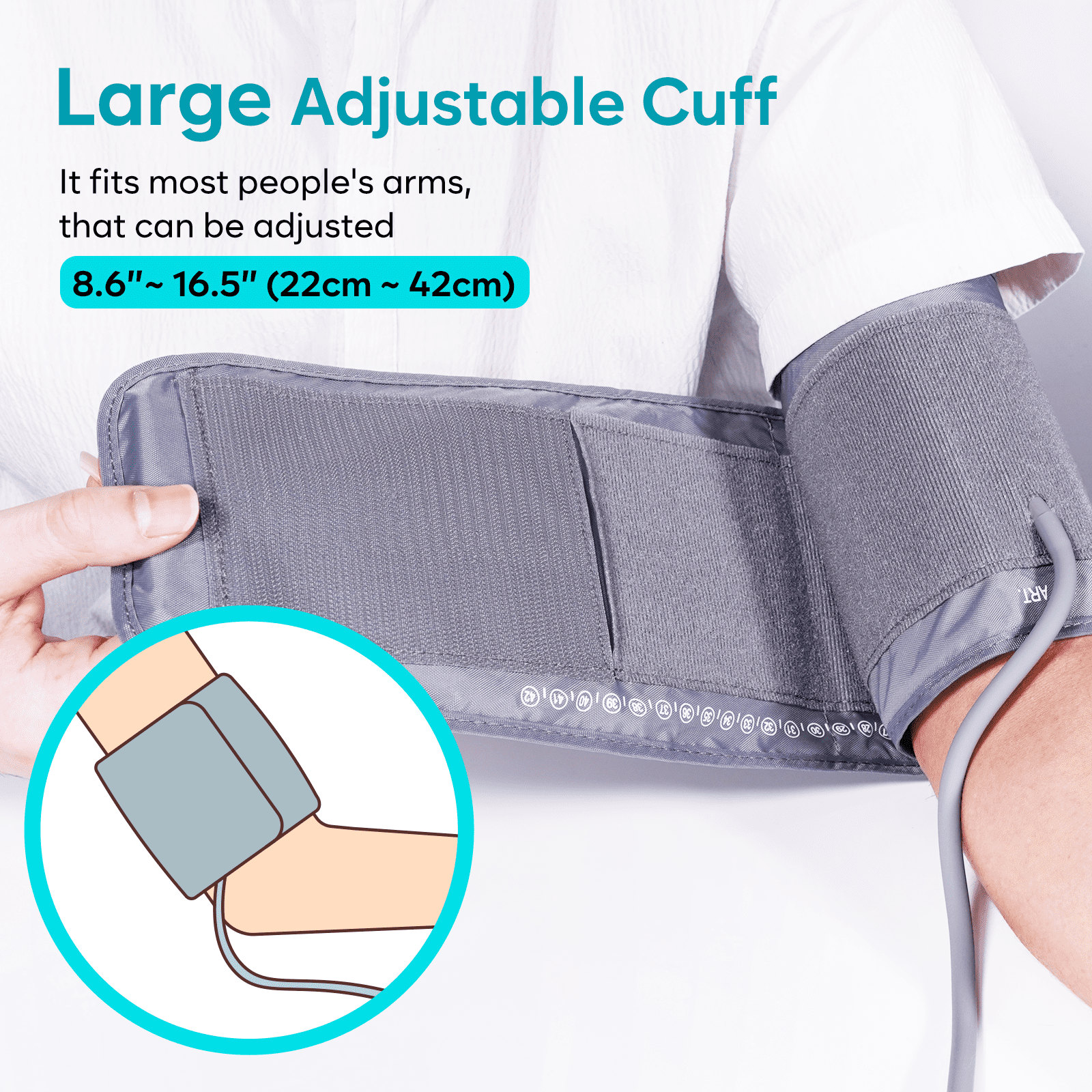 Easy@Home Bluetooth Upper Arm Blood Pressure Monitor with Backlit LCD Display, Adjustable Cuff, Kit with Storage Bag, Batteries, and USB Cable