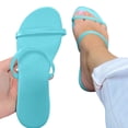 thumbnail image 2 of LIANGP Women's Sandals Color Shoes Sandals Candy Spring Women's Solid Summer Simple Straps Fashion Flat Casual And Women's Sandals Shoes Sky Blue Size 7, 2 of 5