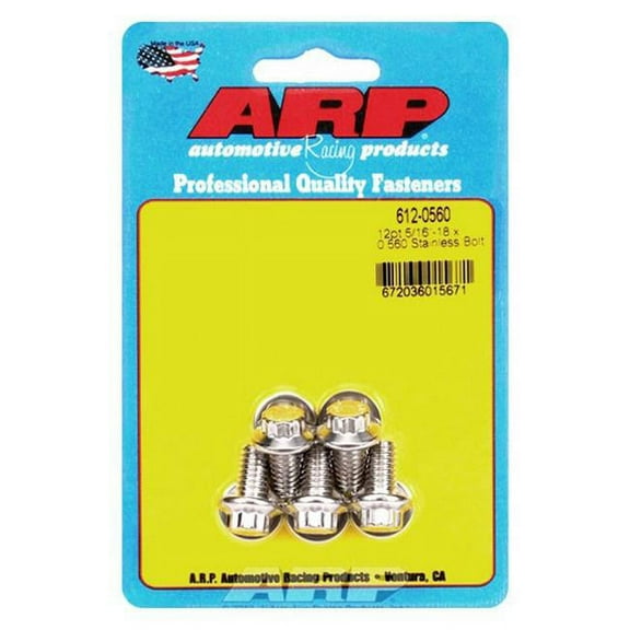 ARP 612-0560 0.31-18 x 0.56 in. Stainless Steel 12 Point Bolt Kit - Set of 5