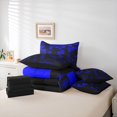thumbnail image 5 of Feelyou Blue Pixelate Miner Bedding Comforter Set 7pcs, Stereoscopic Square Queen Bedding Sets, Chic Honeycomb Abstract Reversible Queen Sheet Sets, Microfiber Bedroom Decor, 5 of 7