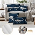thumbnail image 6 of Summer Whale Outdoor Waterproof Pillow Covers, Ocean Vintage Wooden Grain Blue Decorative Square Throw Pillowcase Sofa Cushion Sham for Patio/Couch/Chair, 18"x18" 2 Pack, 6 of 8