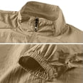 thumbnail image 5 of GrmtClth Mens Thin Lightweight Stand Collar Zip Front Jacket Casual Breathable Windbreaker Sun Protection Coat Quick Dry Design For Daily Commute Street Wear Khaki XL, 5 of 5