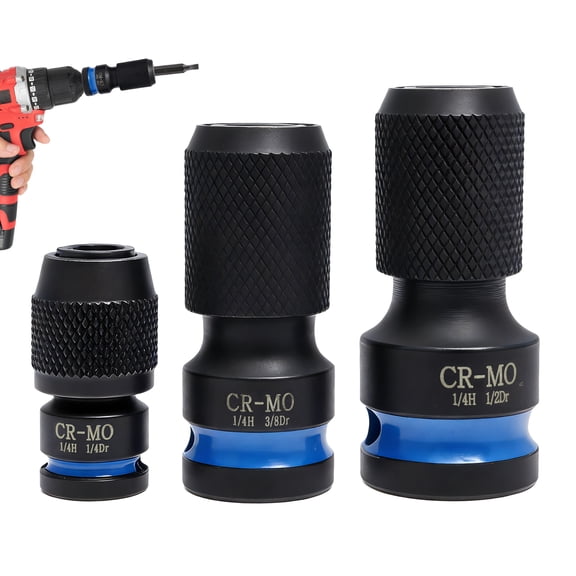 HKJUNFEI 3Pcs Impact Wrench Adapter Quick Change and Rustproof Coating for Both Workshop Operations and Home Project