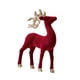 thumbnail image 4 of Figuras de renos navideños flocados, decoración navideña, centros de mesa, estatuas de ciervos estilo A rojo, 4 of 8