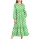 thumbnail image 2 of Vestido infantil de poliéster con estampado de lunares, manga larga, cuello redondo, bolsillos laterales y falda larga., 2 of 6