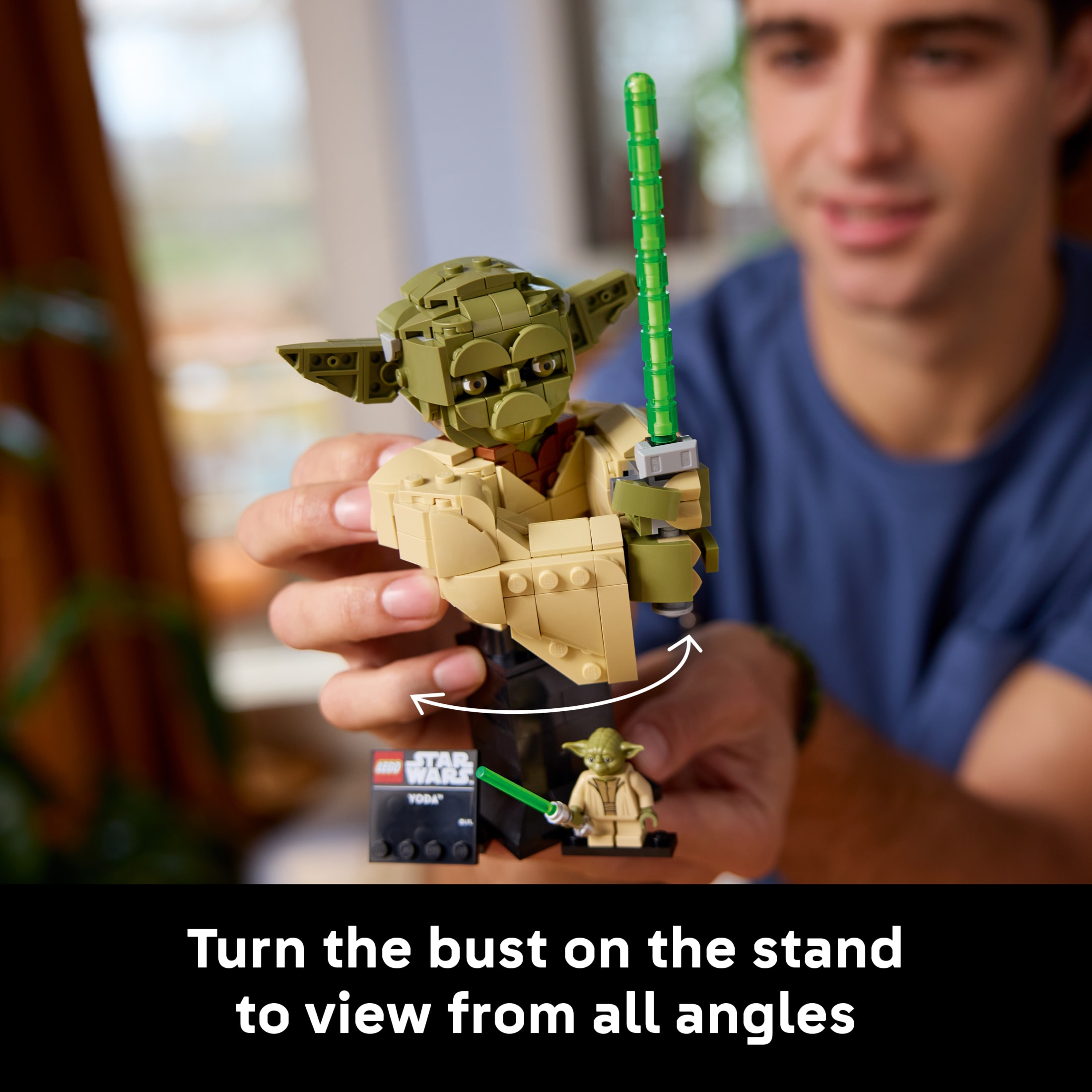 LEGO Star Wars: El Ataque de los Clones Busto de Yoda con Sable de Luz - Set de Construcción Coleccionable para Adultos, Mayores de 18 Años - Regalo de Star Wars para Hombres y Mujeres - Decoración para Dormitorio o Estante - 75438 7