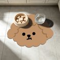 thumbnail image 2 of Dog Head Shaped Pet Feeding Mat 23.6inX15.7in Waterproof Non-Slip Cat Bowl Mat for Small Pets, Brown, 2 of 6