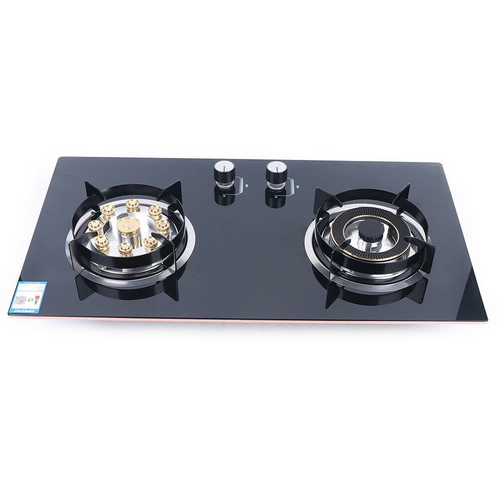 Gas Cooktop Stove Top 2 Burners Built-in Natural Gas Cooker Gas Stove 730*410mm Natural Gas Cooker Gas Cooktop 2 Burner Built-in Stove Gas Kitchen Cooking Black