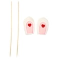 thumbnail image 4 of SEWCHICS Cartoon Cake Topper Bunny Ear Plush White for Homemade Baking Decor 2Pcs 13.6x2.8in, 4 of 8