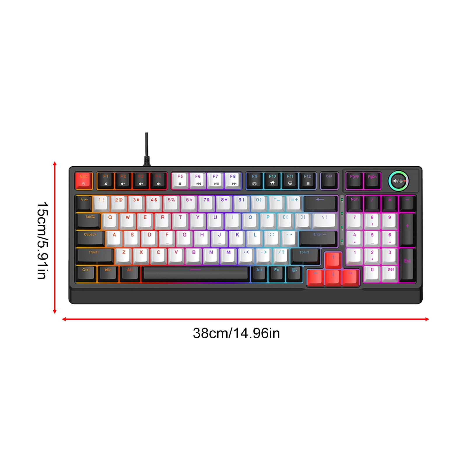 LED T50 RGB Mechanical Keyboard Hot Swappable Blue Switch Dynamic Lighting Ergonomic Design for PC Gaming Typing Work