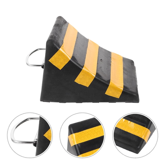 CIMAXIC Rubber Wheel Chock Black with Triangular Design for Car Vehicle Safety and Secure Tire Stop