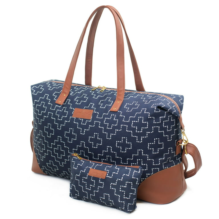 Jadyn Weekender Women's Large 52L Duffel Bag with Shoe Compartment - Navy  Floral