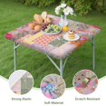 thumbnail image 4 of Pioneer Flower Floral Print Pattern Square Fitted Tablecloth with Elastic Edge,Square Table Cover,Washable Elastic Table Cover for Home Kitchen Party Decor 34"x34", 4 of 6
