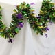 thumbnail image 5 of Decoración de Carnaval | Guirnalda de oropel brillante de metal de 6.6 pies | Verde, Morado, Oro | Decoración reutilizable flexible para interiores y exteriores | Barandillas de escalera de chimenea, 5 of 9