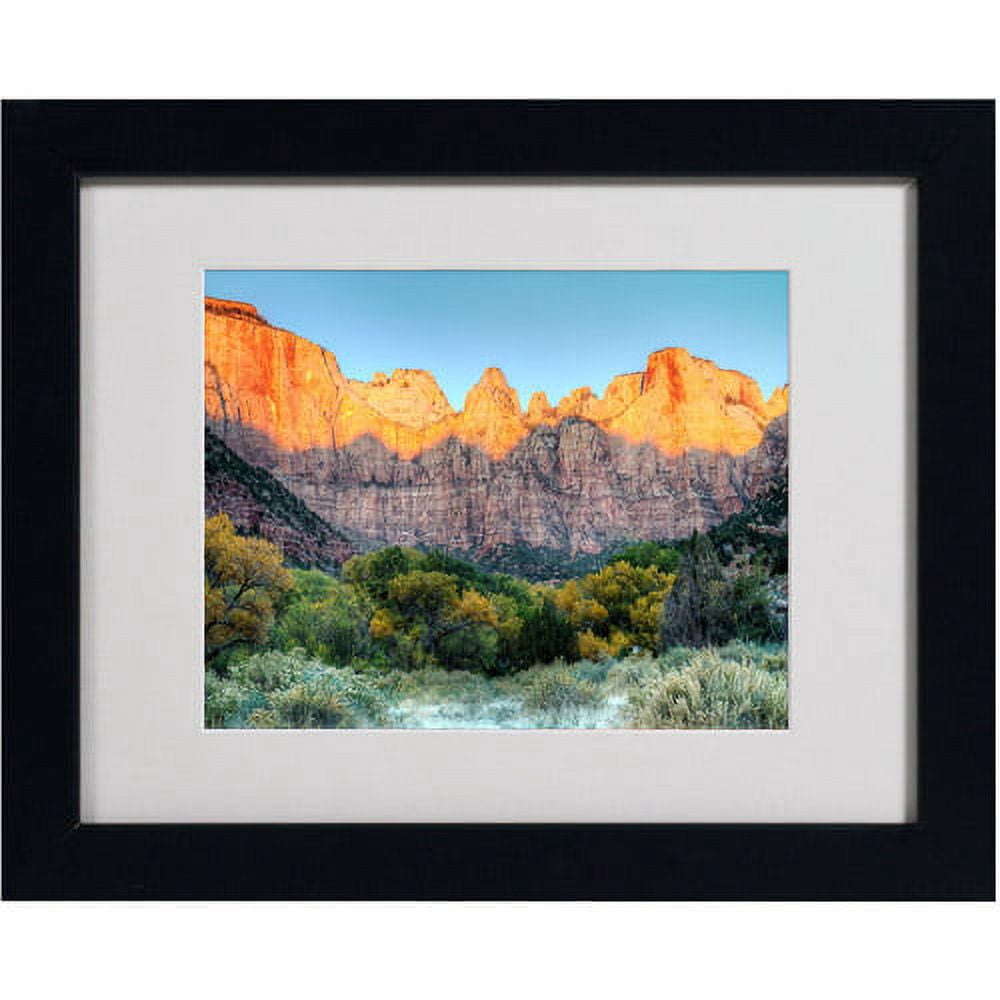 Trademark Fine Art "Zion Sunrise" Matted Framed Art by Pierre Leclerc