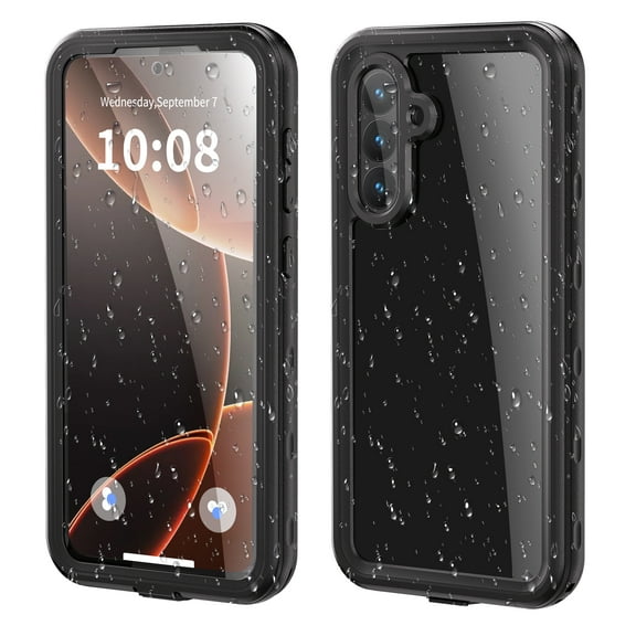 Asuwish Waterproof mobile Phone Case for Samsung Galaxy A56 5G with Built-in Screen Protector 360 Full Body Clear Cell Cover Rugged Protective A 56 56A LTE Women Men Black