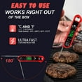 thumbnail image 5 of Digital Meat Thermometer for Cooking, 2 in 1 Dual Probe Instant Read Food Thermometer with Alarm, LCD Backlight Screen, Oven Safe Kitchen Thermometer for Grilling and BBQ, 5 of 14